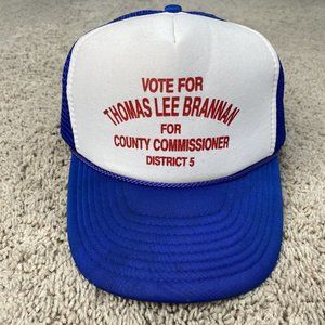 Vtg‎ Nissun Hat Vote Thomas Lee Brannan County Commissioner Trucker Snapback Cap